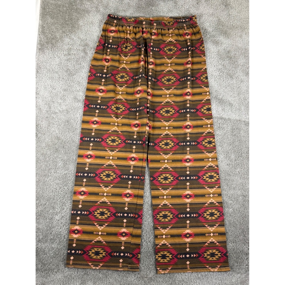 Ariat Womens Southwestern Geometric Print Lounge Pants Brown Red Medium